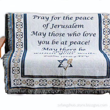 big sale promotion 100%polyester waterproof military flannel bible verse blanket